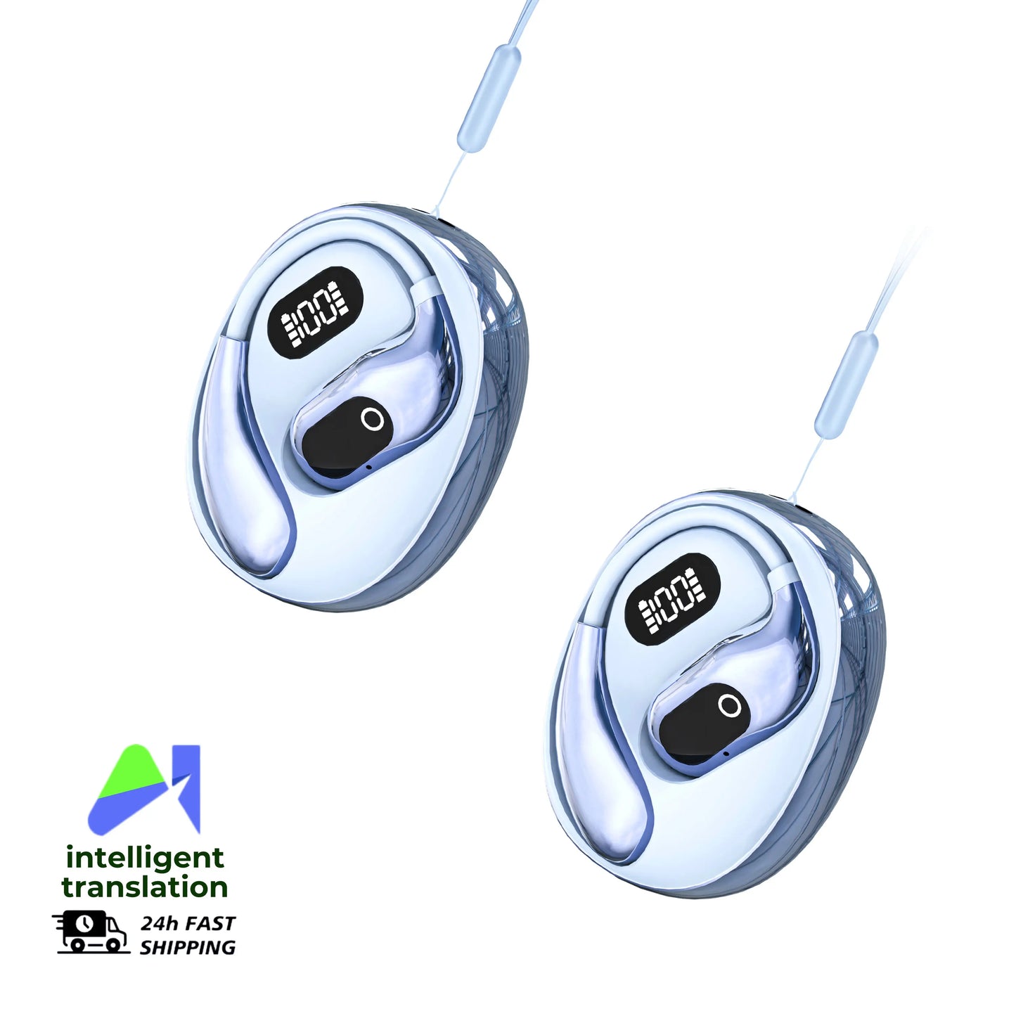 NEW Arrivals AI Translator Earphones 144 Languages Translation Headphones Wireless Bluetooth Headset for Business Office Travel Aboard Sport Earbuds