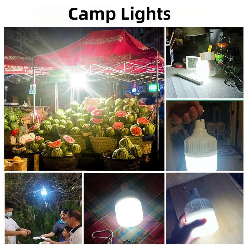 NEW Arrivals 2-8PCS Set Rechargeable LED Indoor Outdoor Emergency Hookup Portable Lights with Battery Flashing Lights Barbecue Tent Camping Lights