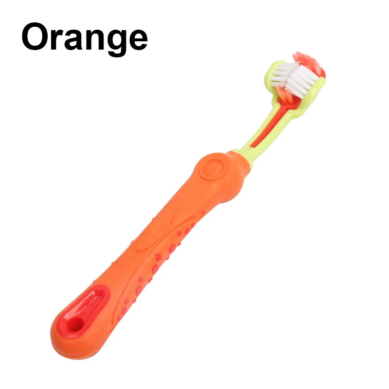 NEW Three Sided 5 Colors Pet Toothbrush Multi-Angle Toothbrush Cleaning Dog Cat Brush Bad Breath Pet Dental Care Cat Cleaning Mouth Hygiene Accessories Pets Supplies