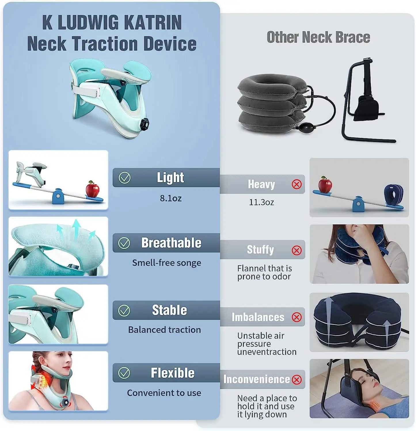 Air Sac Adjustable Neck Stretcher Collar For Cervical Spine Rehabilitation Relief Neck Shoulder Muscle Pain Relief Traction Device