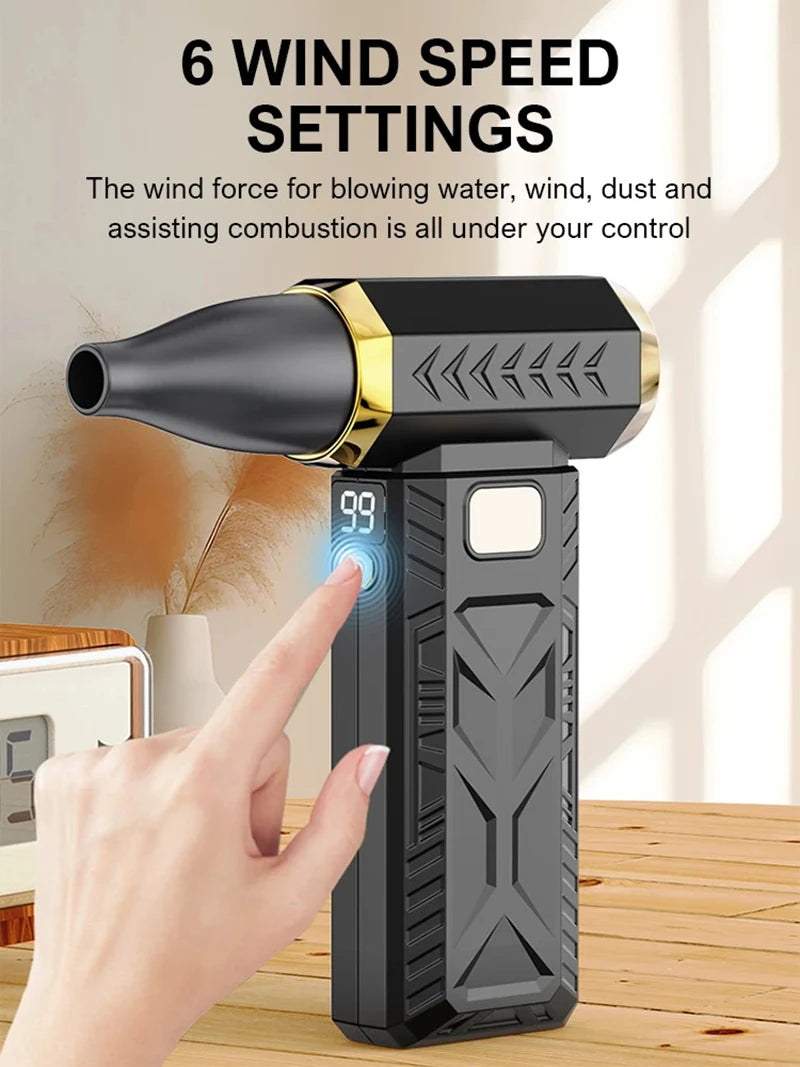 NEW Arrivals Xiaomi 400000RPM Wireless Violent Fan Super Powerful 6 Wind Speeds Air Blower Vacuum Blowing Suction 2in1 For Dust Cleaner Brushless Turbo Strong Wind PC/Home/Car Cleaning Supplies