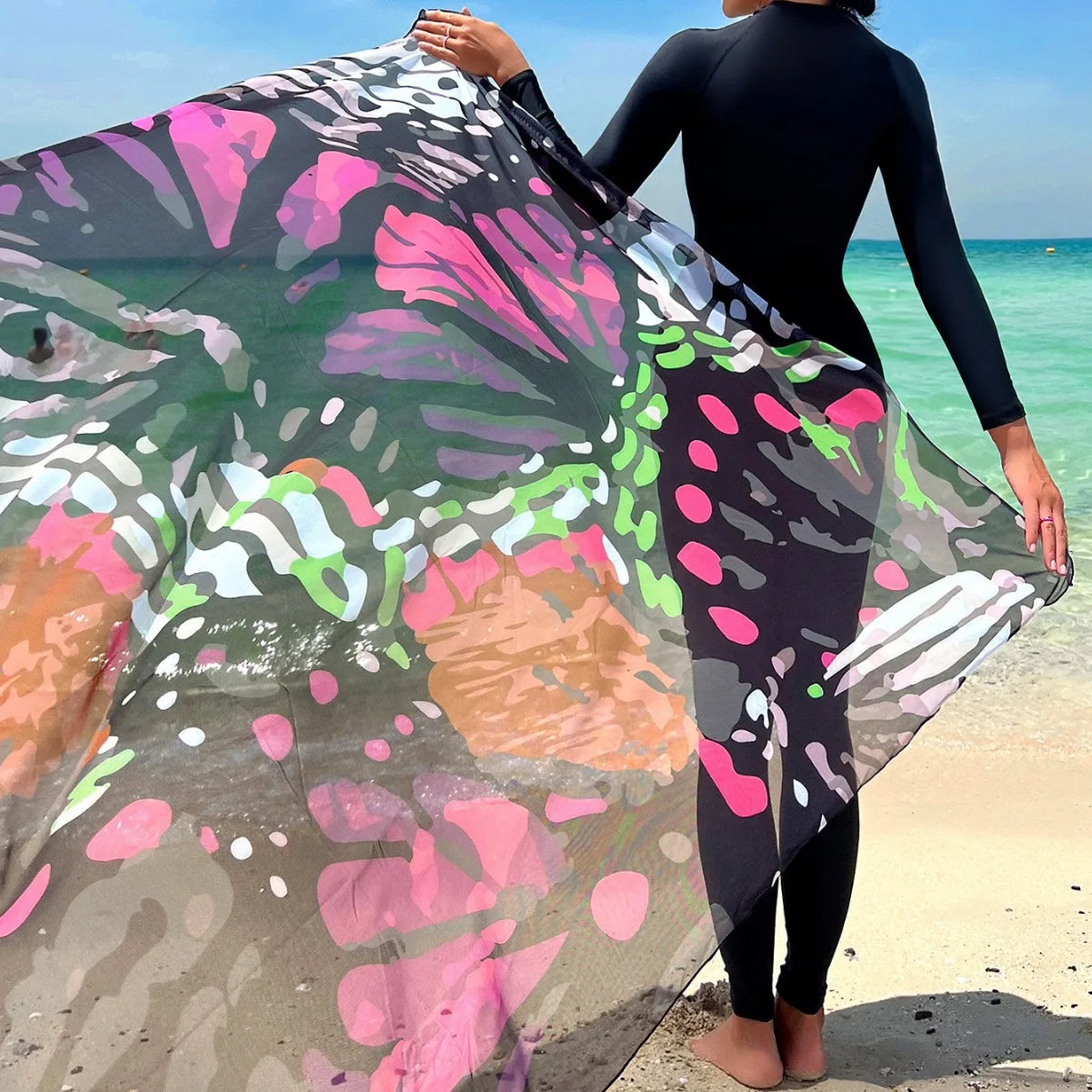 New Arrivals Burkini femmes Muslim Ladies Beach Swimwear Long Sleeve Long Belt Gauze Swimsuits Middle East Conservative Long Muslim Women Swimwear