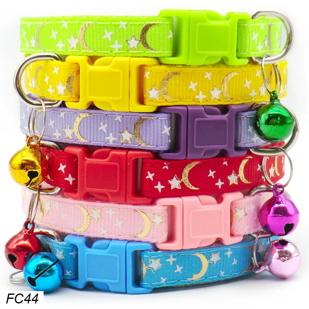 NEW 100PCS Set Dog Collar With Bells Adjustable Customize Necklace Puppy Kitten Collar Accessories Pet Shop Products Rabbit Cats Neck Strap Collar Pets Safety Supplies