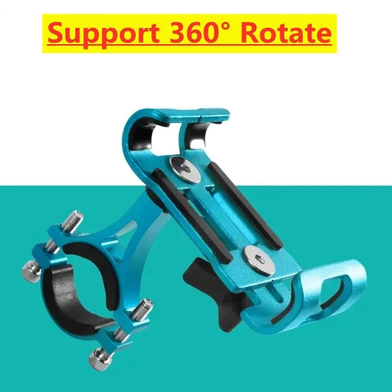 NEW Arrivals Gold/Gray Color Metal Motorcycle Bike Phone Holder Aluminum Alloy Anti-Slip Bracket GPS Clip Universal Bicycle Stand Support for All Smartphones