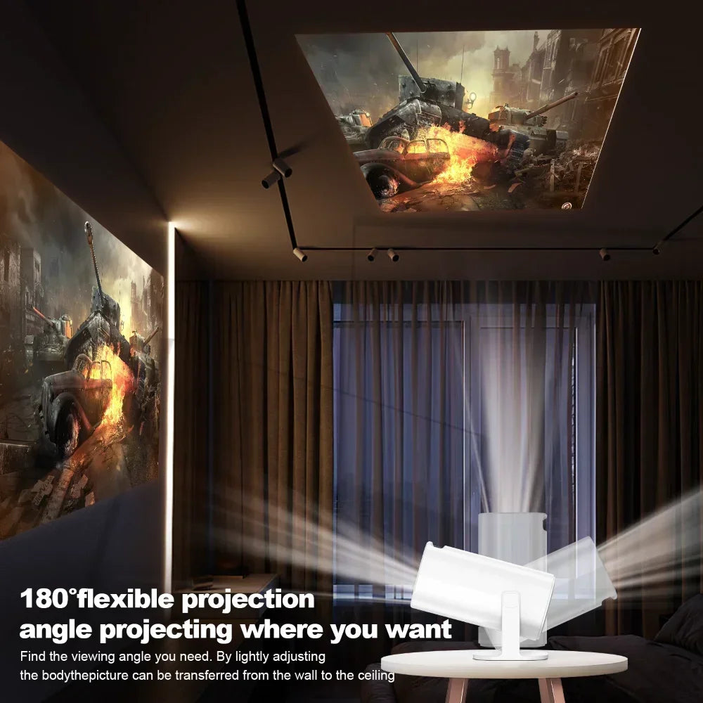 P30 Smart Mini Projector Android 11 WiFi6 Support 4K 1080P Projector 2.4G&5G WiFi 1280*720P Smart Home Cinema Portable Projector