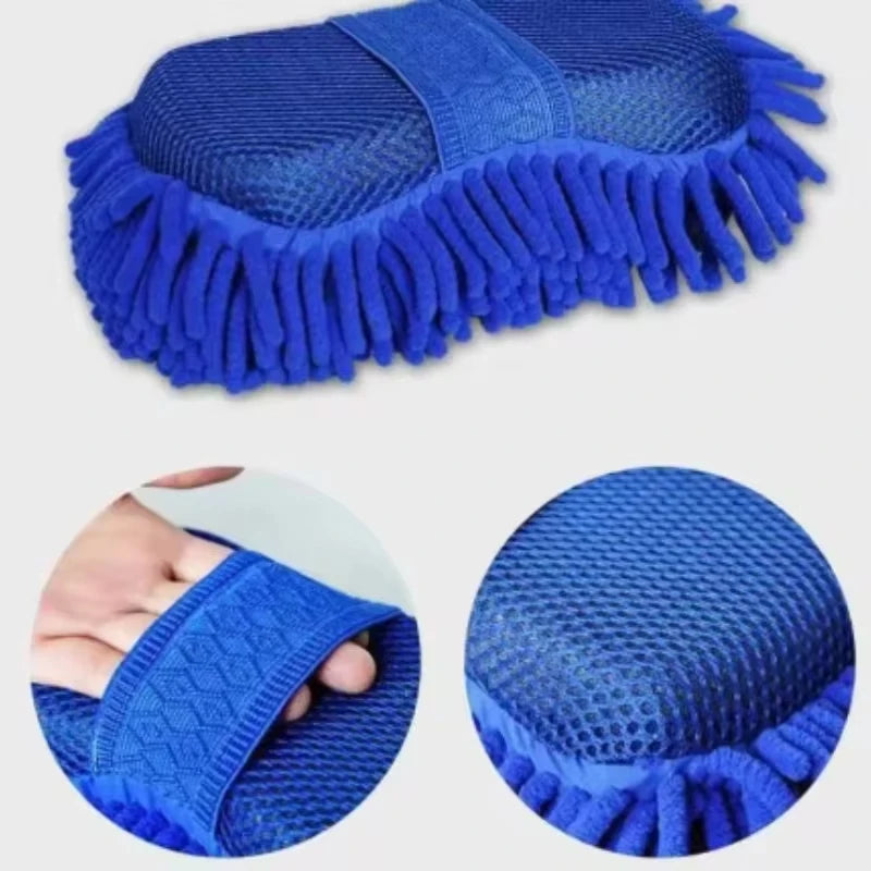 NEW Arrivals 2PCS Set Car Wash Glove Microfiber Chenille Car Wash Sponge Free Care Washing Detailing Brush Pad Multifunction Auto Cleaning Tool Car Supplies