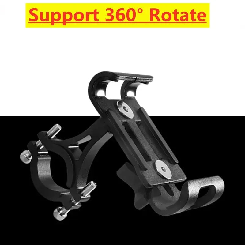 NEW Arrivals Gold/Gray Color Metal Motorcycle Bike Phone Holder Aluminum Alloy Anti-Slip Bracket GPS Clip Universal Bicycle Stand Support for All Smartphones