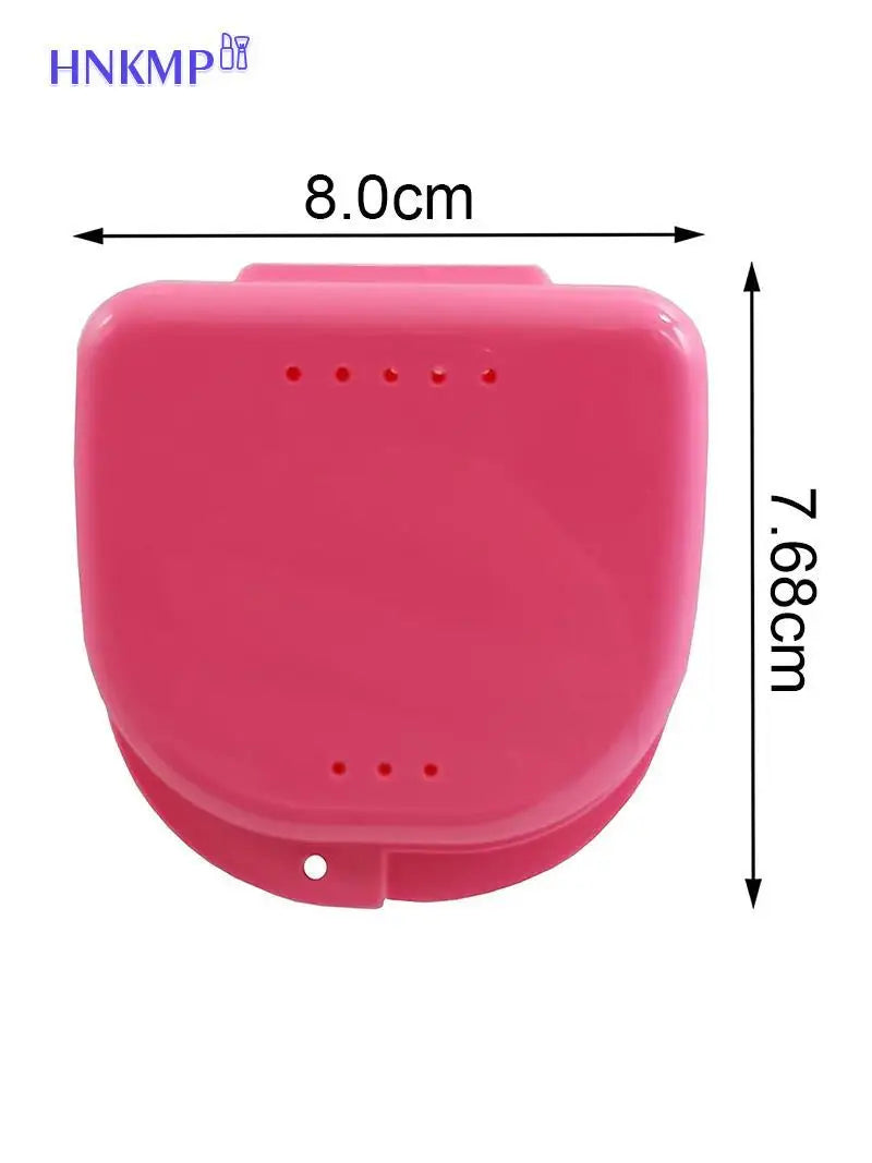 Retainer Case Mouth Guard Case Orthodontic Denture Storage Container Carabiner Hook Air Vent Holes Dental Teeth Retainer Box