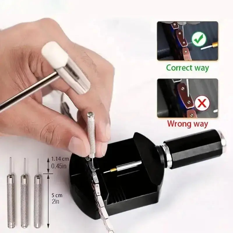 NEW Arrivals 11PCS Set Watch Repair Tool Strap Band Adjuster Tool With Pin Watch Bracelet Necklace Link Pin Remover Tool Watch Regulator Tool Easy To Use Jewelry Accessories