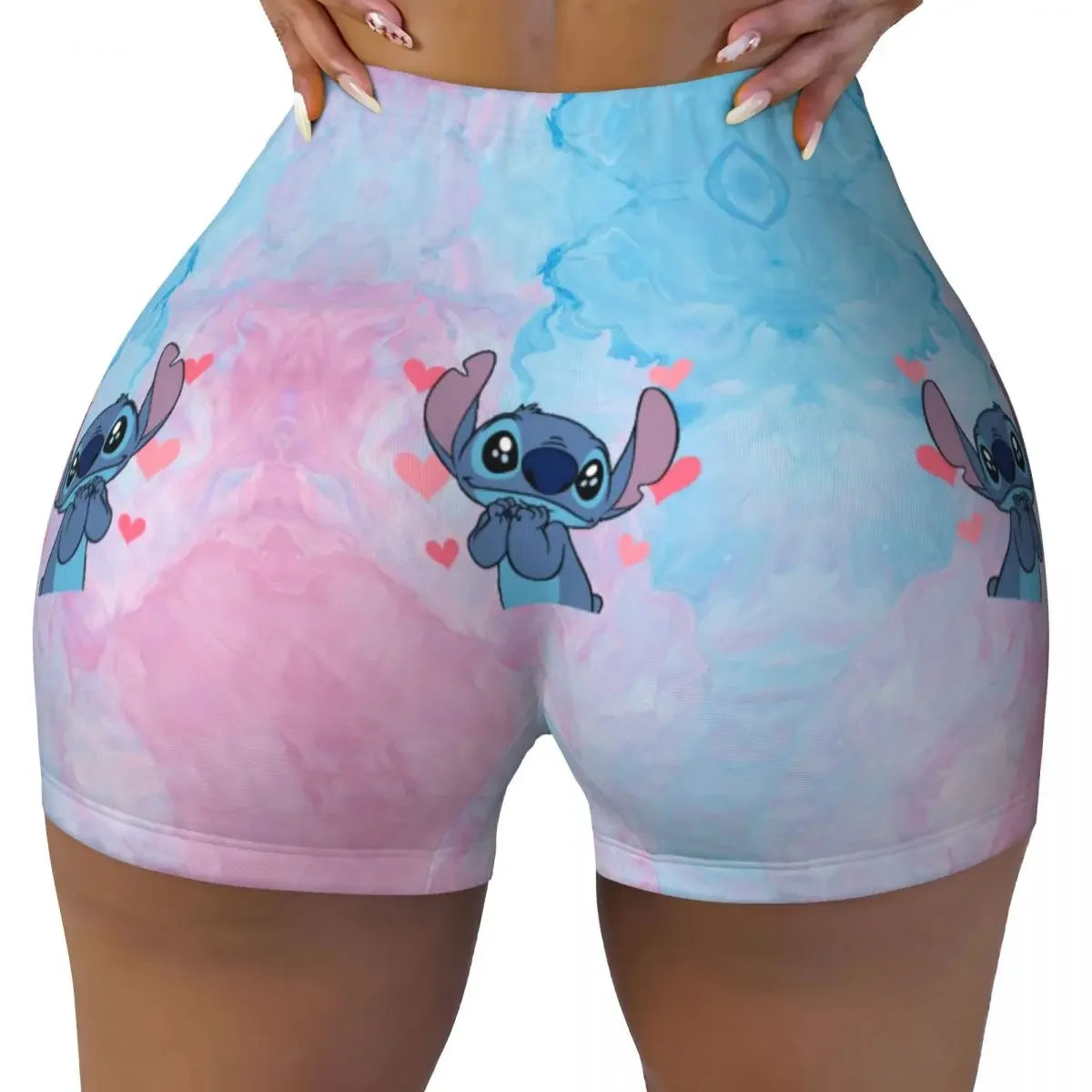 NEW Arrivals S-2XL Women's Stitch Anime Workout Yoga Shorts I Tried Gym Athletic Volleyball Biker Shorts Girls Sports Apparel Accessories