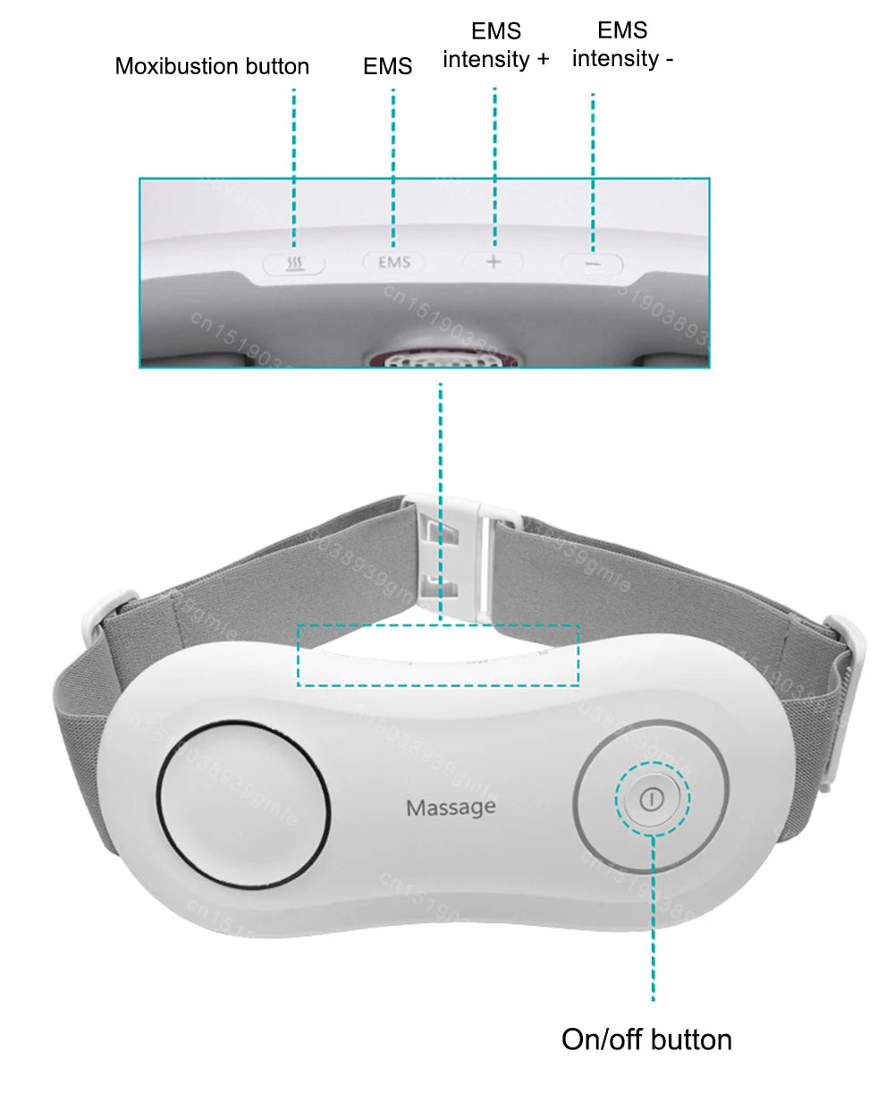 EMS Electric Waist Massager Belt Waist Heating Pad Infrared Massage Belt Warmer Back Abdomen Pain Hot Compress Muscle Relax Devices Massage Relaxation Supplies Health Care Body Care Products