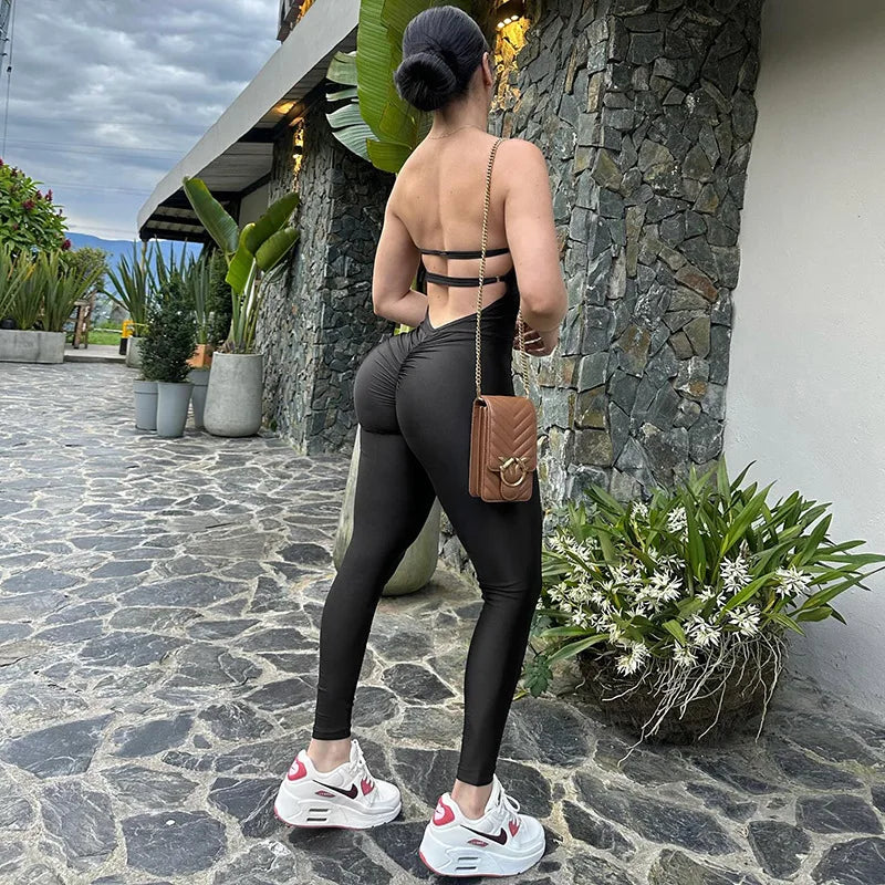 NEW Arrivals UK Size Black/White/Red Color Strapless Backless Chest Sponge Cup Bodycon Wrapping Solid Fashion Women Jumpsuit Fitness Underwire Hipster Sexy Hot Jumpsuit