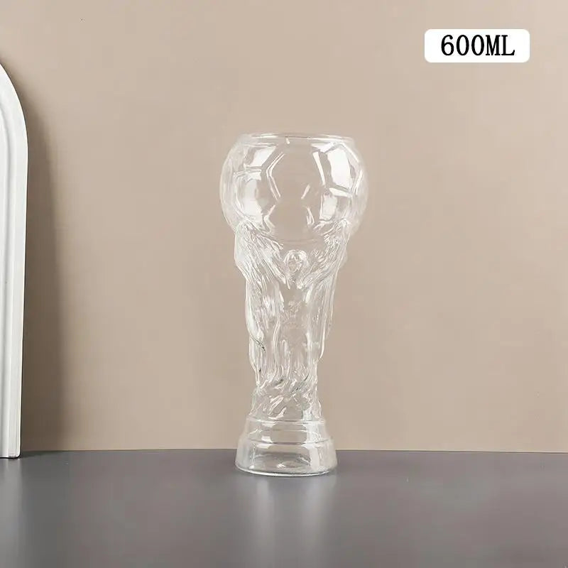 Football Lovers 2026 World Cup 600ml Beer Crystal Glass Coffee Mugs Trophy Shape Comfort With Distinctive Texture Beer Mug Suitable For Family Home Bar Glassware Pubs Barware Accessories