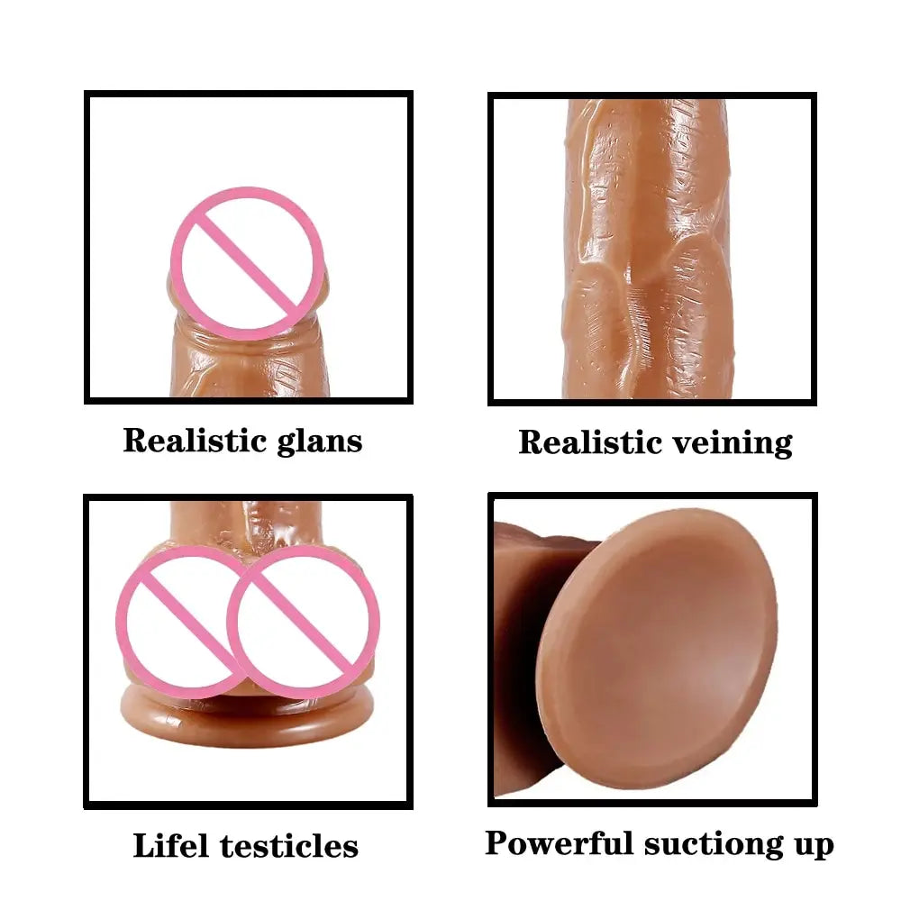 Realistic Silicone Dildo Huge Sucker Soft for Women Masturbator Female Vagina Massage Anal Plug Sex Product 18+