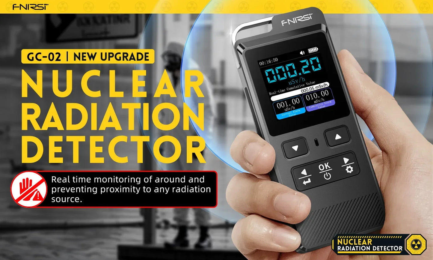 NEW Arrivals High Accuracy Detector GC-02 Geiger Counter Nuclear Radiation Detector X-Ray Y-Ray B-ray Radioactivity Detector Personal Dosimeter Rechargeable