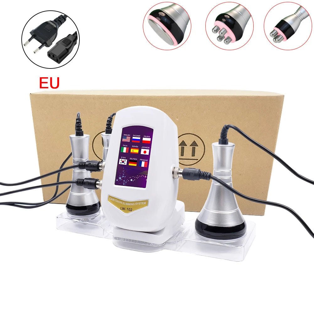 NEW Arrivals 40K Ultrasonic UK Plug with Stand Cavitation Body Facial Radiofrequency Massage Weight Loss Machine Body Shaping Slimming Fat Burn Set Body Care Accessories Health Care Supplies