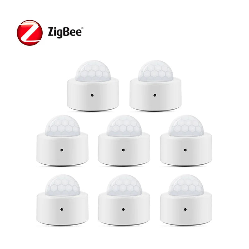 NEW Arrivals 8PCS Set TUYA Zigbee App Human Motion Sensor Alarm Smart Home PIR Motion Sensor Detector Security Smart Life Works With Alexa Google Home Office Business Security Supplies