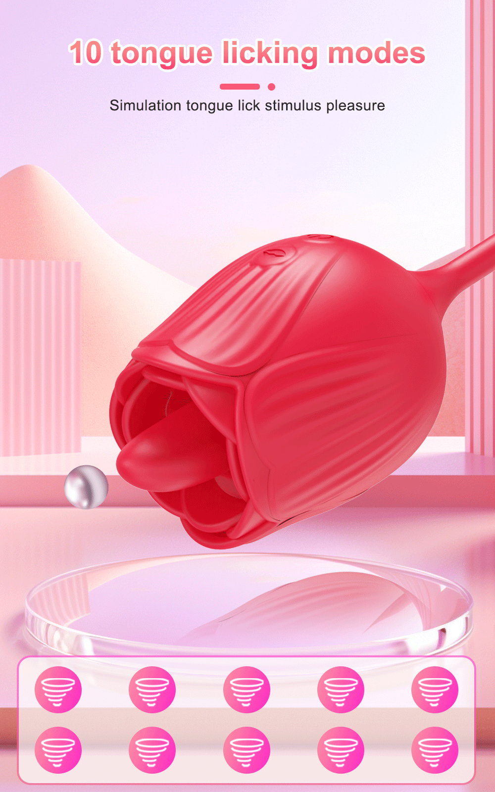 Rose Toy Dildo Thrusting Vibrator for Women Egg Clitoris Sucker Stimulator Tongue Licking Adults Goods Sucking Sex Toys Female