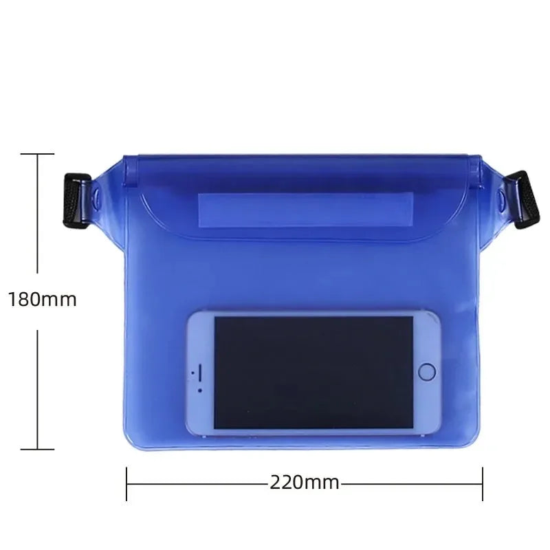 NEW 3 Layers Yellow Color High Waterproof Sealing Swimming Bag Large Size Transparent Underwater Dry Protection Bag for iPhone Mobile Phone Pouch