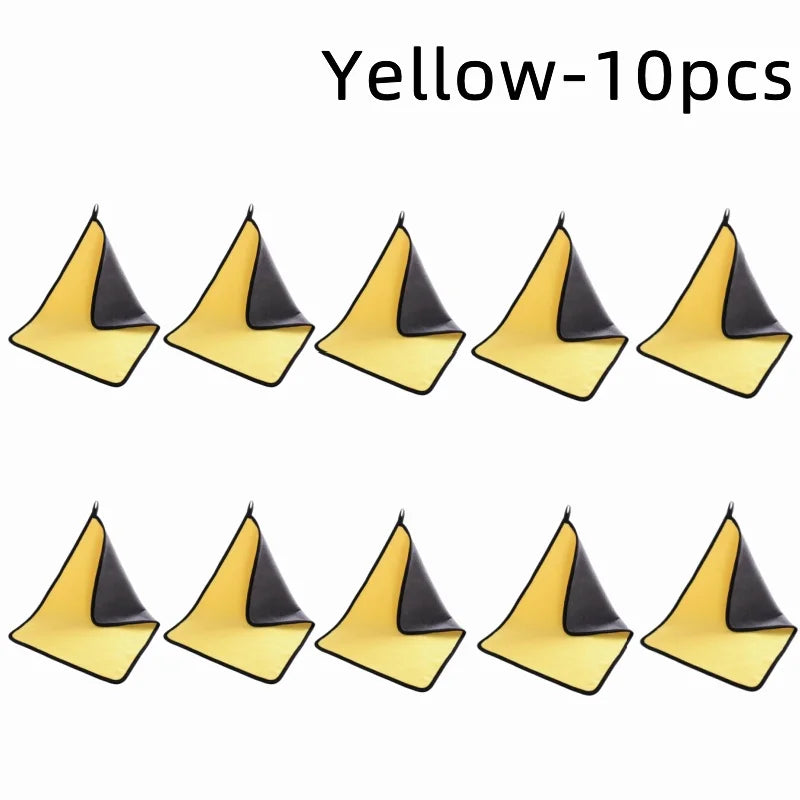 NEW Arrivals 10PCS Yellow Set Quick-Drying Dog Cat Towels Soft Fiber Towels Absorbent Bath Towel Pet Bathrobe Convenient Cleaning Towel Dog Accessories Pets Supplies