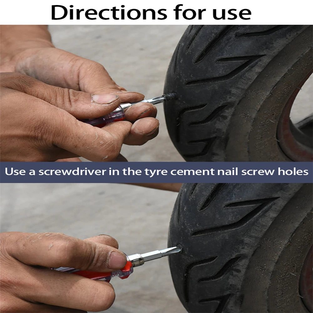 10Pcs Car Tyre Repair Rubber Nail Set Universal Car Motorcycle Tyre Repair Nails Truck Scooter Bike Tire Puncture Repair Tool