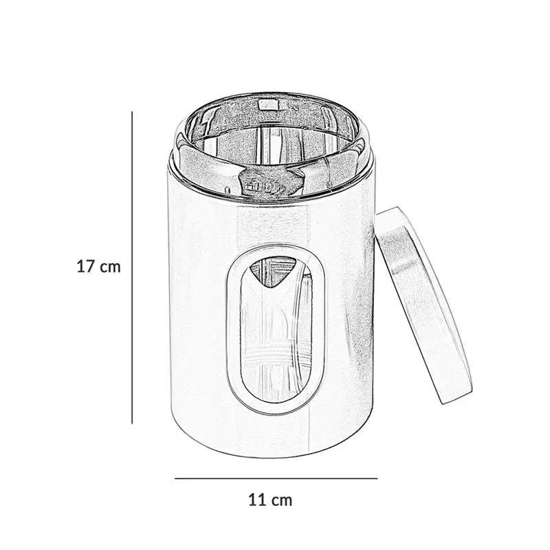 AB46-3 PCS Set Kitchen Canister Set With Secure Lids & Viewing Window Black Suitable For Sugar, Tea, Coffee, -Multi Food Storage Jar Kitchenware Accessories Cooking Preparing Tools