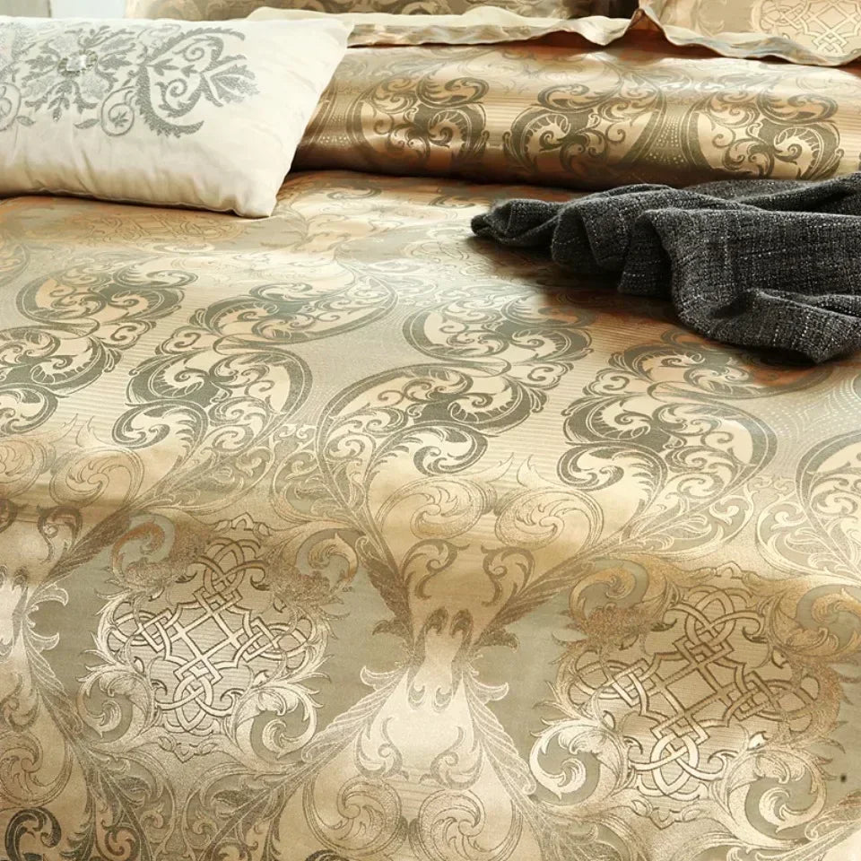 NEW Arrivals 3PCS Set 5 Colors High End Jacquard King Size Bedding Set Luxury European Wedding Bedding Sets Queen American Satin Double Duvet Cover Set 220x240