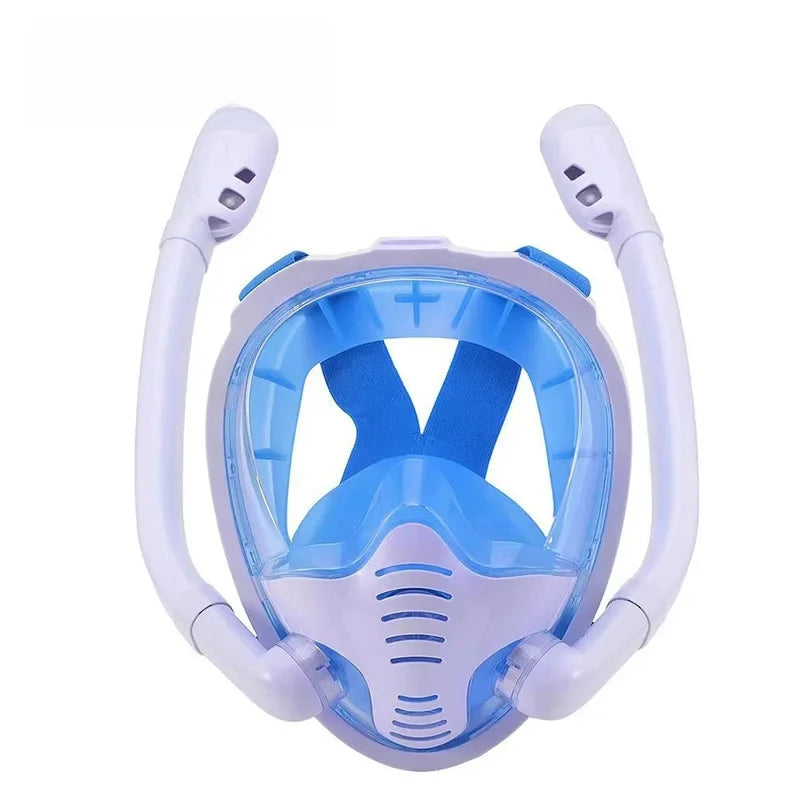 NEW Arrivals S-XL Size Full Face Professional Dive Snorkeling Dry Style Silicone Diving Mask Dual Tube Adult And Children Swimming Water Pool Beach Underwater Accessories Sports Supplies