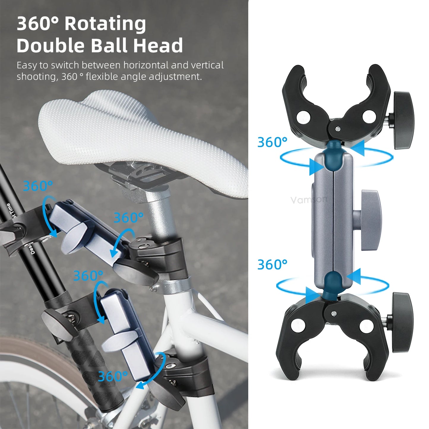 NEW Arrivals Front Rear Riding Bicycle Mobile Phone Telescopic Selfie Stick Monopod Bracket for GoPro 11 Insta360 iPhone Smartphone Accessories