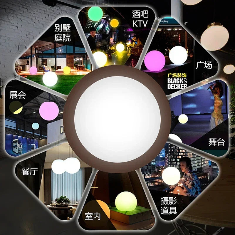 NEW Arrivals 25CM Japanese LED Ball Lamp Set USB Charging Remote Control Outdoors Lawn Lamp Swimming Pool Wedding Party Holiday Home Decoration Courtyard Atmosphere Light