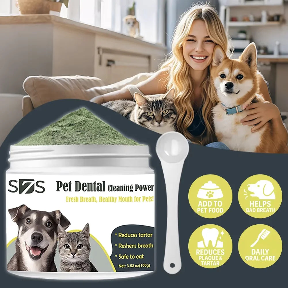 NEW Dogs Cats 100g Beef Flavor Pet Dental Powder for Dogs & Cats – Advanced Tartar & Plaque Control, Fresh Breath, Oral Health Hygiene Support Pets Health Care Supplies