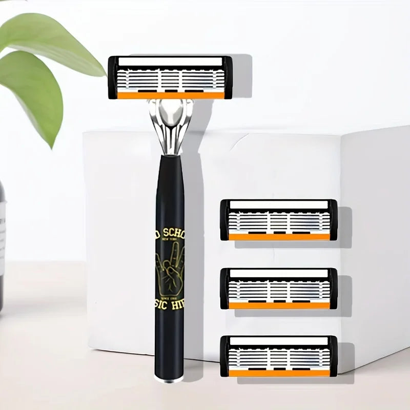 Brand New 21 Blades 7 Layer Set Men And Women Manual Safety Razor Blade 7-Layer Stainless Steel Hair Removal Shaving Blades Replaceable Shaver Head