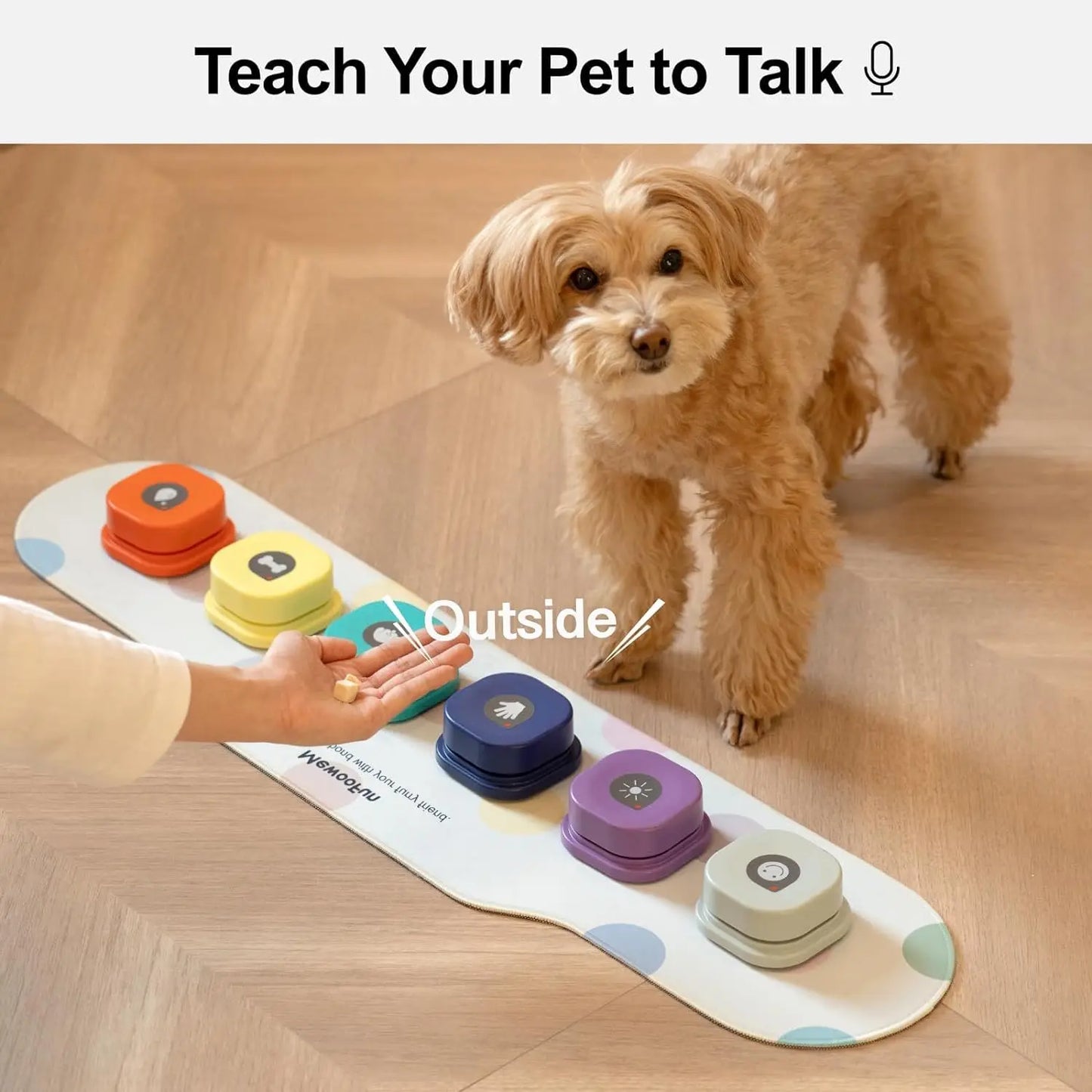Voice Recording Button Set Pet Toys Dog Buttons for Communication Pet Training Buzzer Recordable Talking Button with Mat