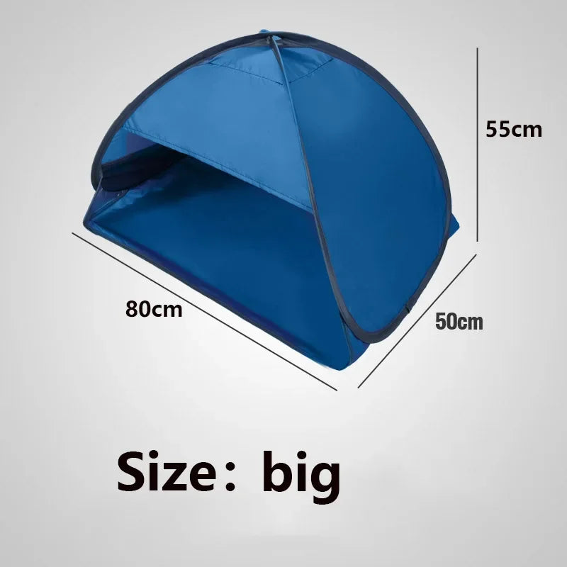 NEW Arrivals Big Size 80CM X 55CM Outdoor Automatic Quick-Opening Beach Greek Sunshade Lazy Tent Sun and Windproof Warmth Shade Sun Wind Protection Headrest Ultralight Tent
