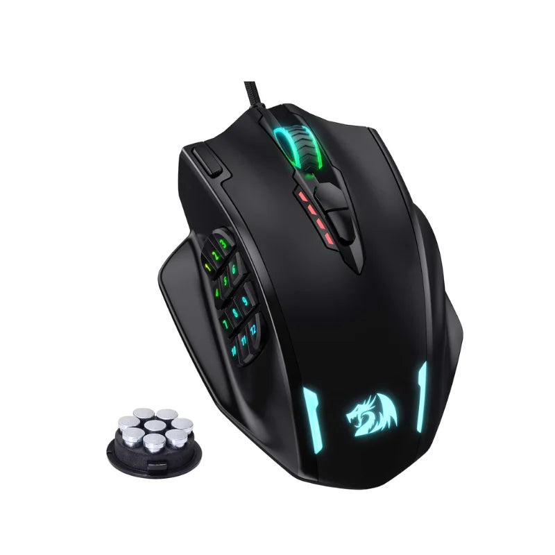 NEW HOT SALE M908 RGB Backlight Wireless LED Luminous USB Wired Gaming Mouse 18 Programmable Mouse Buttons 12400 DPI PC Video Games Mice Computer Laptops Accessories Devices Supplies Electronics Products Tools