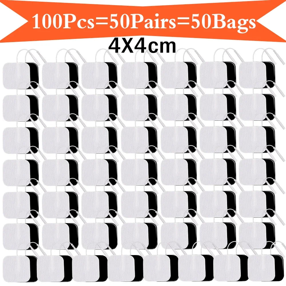 NEW Arrivals 10/20/50/100PCS 4×4cm/5×5cm TENS Electrode Pads Massager Electrodes Patch For Acupuncture Pulse EMS Muscle Stimulator Sticker Health Care Supplies