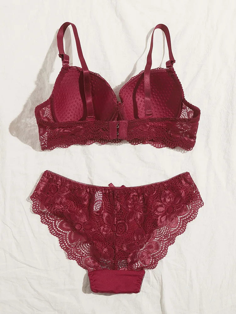 NEW Arrivals Hot Selling Transparent Floral Two Pieces Clothing Underwire Push Up Lingerie For Woman A2123 Sexy Lingerie