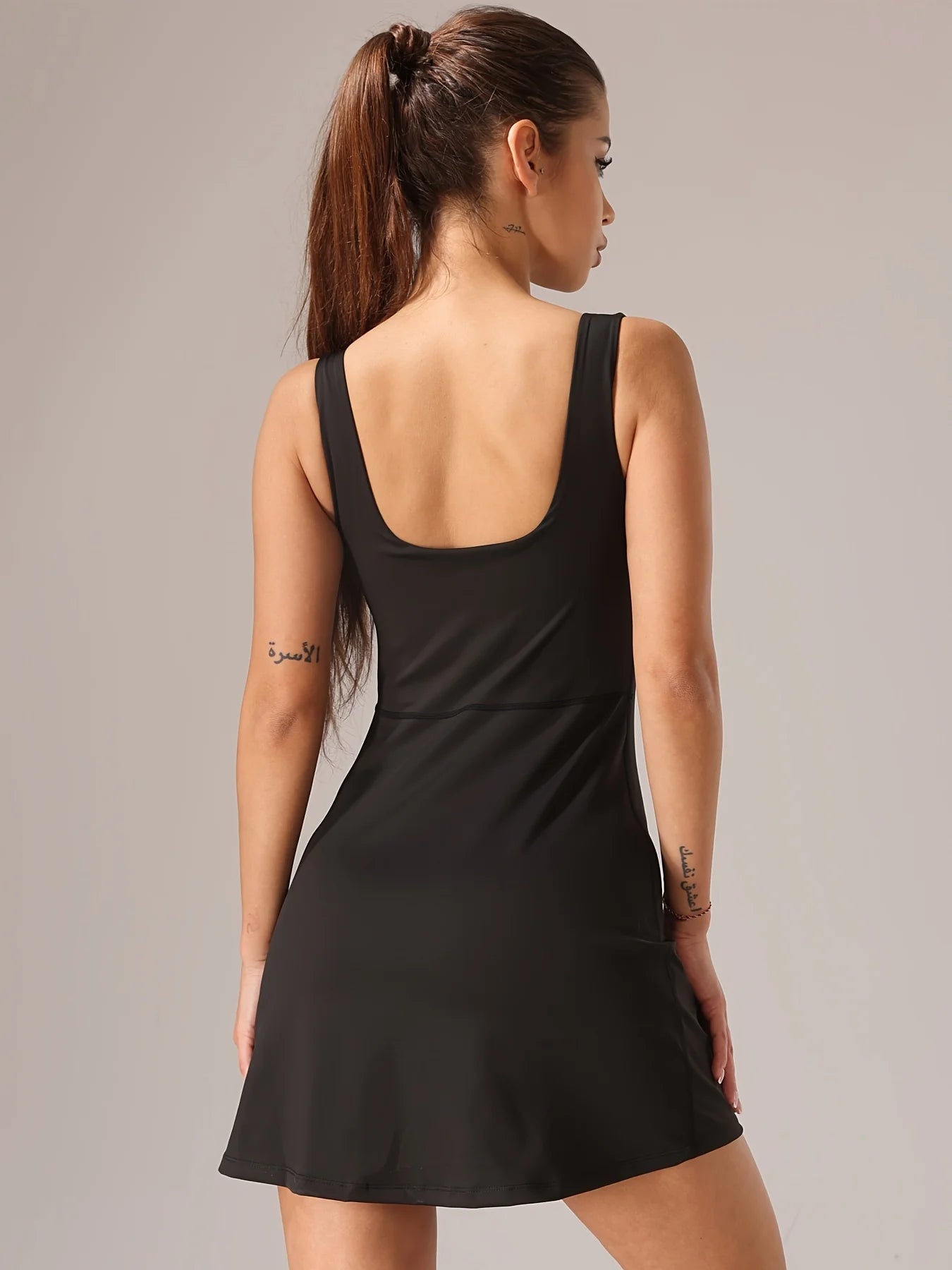 NEW Arrivals 3 Colors Women's Sleeveless Fitness Mini Dress with Built - In Bra + Pads & Anti - Sheer Feature Sign Outdoor Streetwear Sports Fashion Clothing Supplies