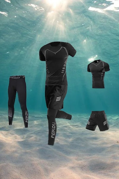 NEW Arrivals 4PCS Set S-3XL(100Kg+) Men's Swimsuit Full Body Sun Protection Long Sleeve Short Sleeve Pants Boys Swim Shorts Long Pants Swim Top Surf Snorkeling Suit Beachwear Sets Sports Apparel Supplies
