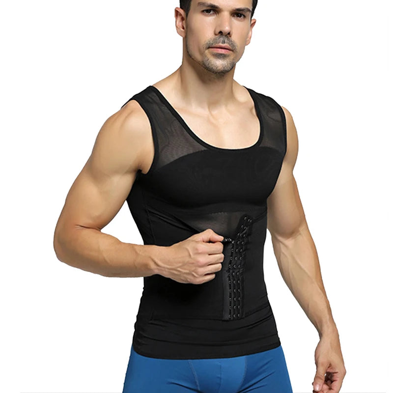 NEW Arrivals Men's Slimming Shaper Posture Vest Abdomen Reducing Gynecomastia Compression Body Modeling Shapewear Chest Tummy Shirt Corset
