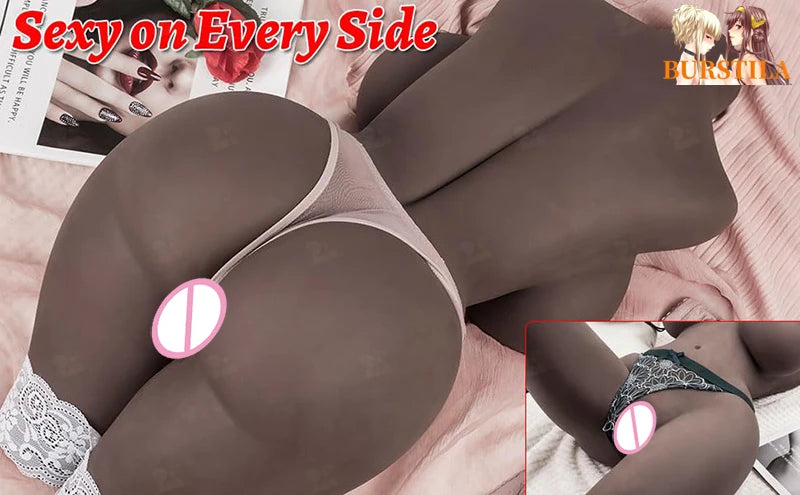 17KG Dummy Dolls and Large Breasts Pudendal Male Appliances Adult Love Dolls Female Body Dolls Male Real Black TPE Silicone