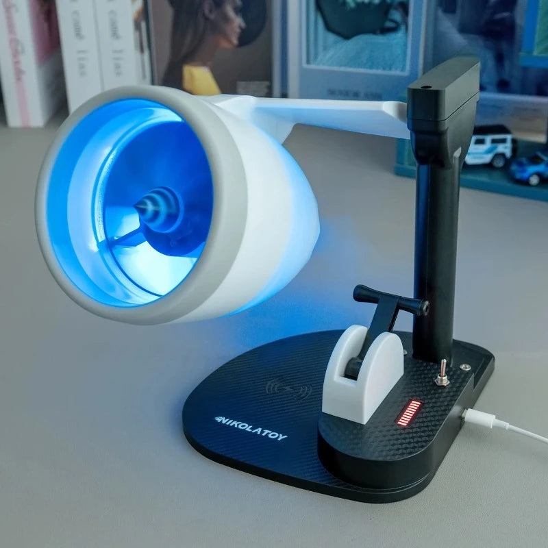 NEW LED Light Night Vision NK-1 Wireless Fast Charging Spray Fan Engine PLA Humidification Spray Turbofan Model Desktop Ornaments Toy