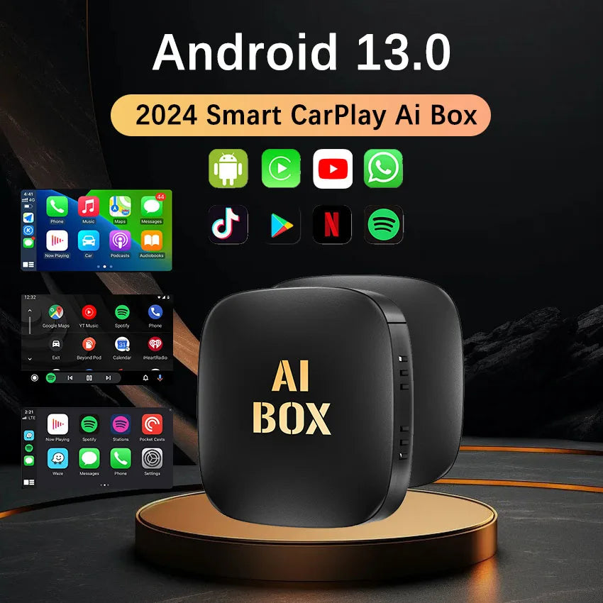 Android 13 Ai Box Wired to Wireless Car Play Android Auto Adapter WiFi For YouTube Netflix Cars Smart Ai Box Built in Play Store