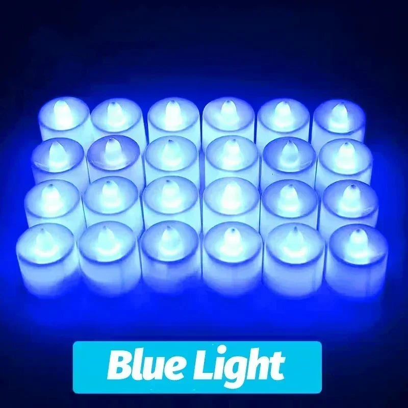NEW Arrivals 24-48PCS Set Heart-Shape Led Candle Battery-Power Tealight Flameless Electronic Candles Christmas Wedding Party Romantic Atmosphere Decoration Table Lamps