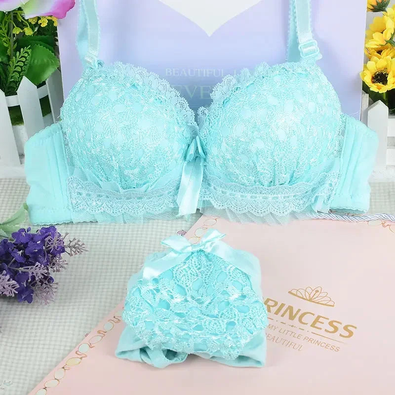 NEW Arrivals 2PCS Set 6 Colors Luxury Women Bra Set Sexy Bralette Sexy Female Underwear Tank Top Underpants Fashion Brassiere Lingerie Set Lady Crop Tops