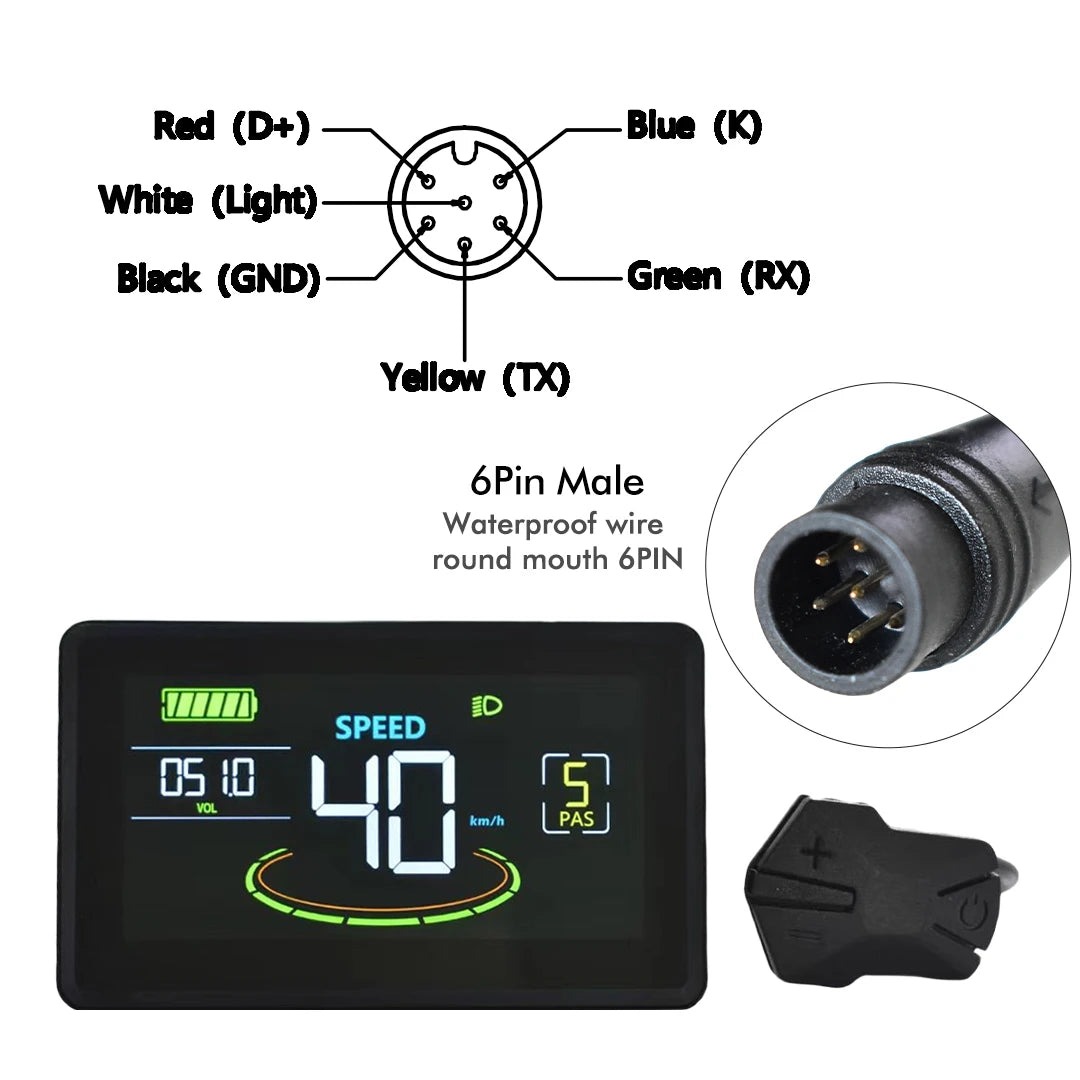 NEW Arrivals UART2 H6C Bicycle Colorful Computer Mountain Bike Large Screen LCD Cycling Computer Odometer Accurate Waterproof Bicycle Display
