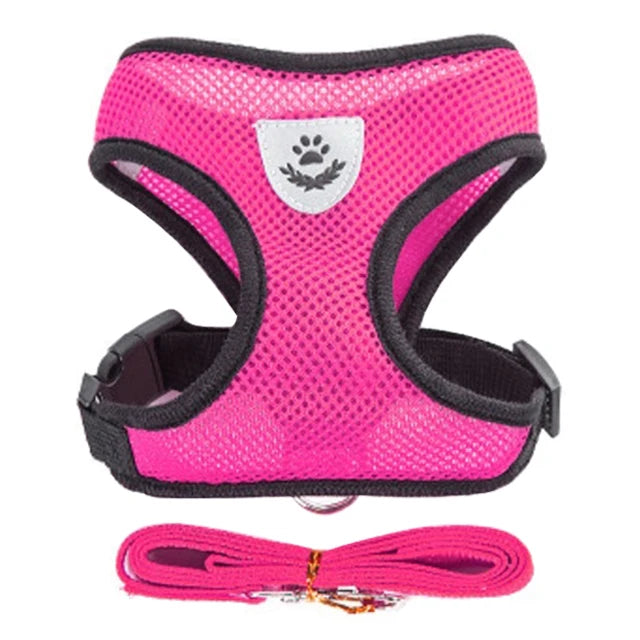 NEW Cat Harness Adjustable Vest Walking Traction Rope Set for Dog Collar Breathable Mesh Harness for Small Medium Cat Dog Pet Lead Reflective Strips Pets Supplies
