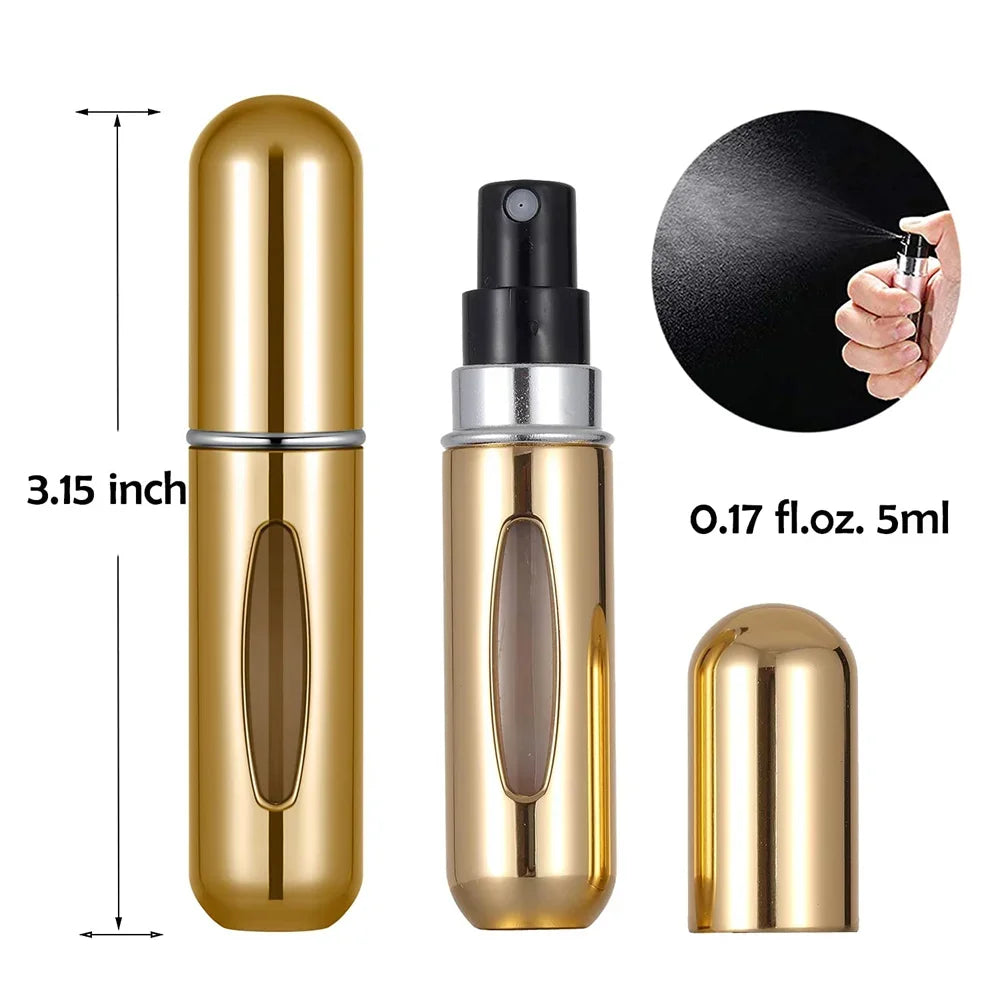 10PCS Perfume Bottle 5Ml Refillable Bottle with Spray Pump Empty Cosmetic Containers Travel Atomizer Bottle
