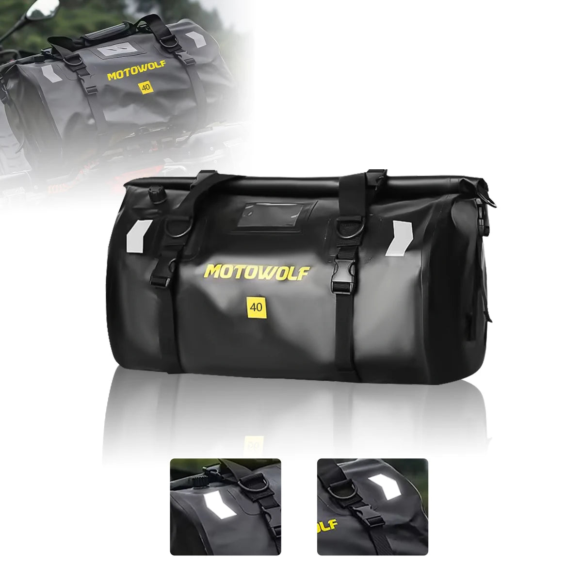Universal Bicycle Motorcycle Waterproof Tail Bags Back Seat Bags Cycling Camping Travel Bag Motorbike Scooter Sport Luggage Pack 66L 40L