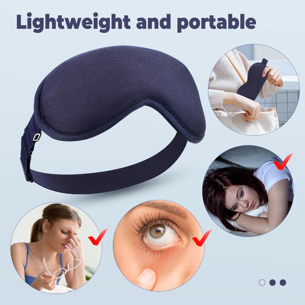 NEW Arrivals Hot Compress Heated Eye Mask USB 6 Vibration Massage Dry Eyes Relief Heated Steam Eye Mask with Remote Control For Sleeping Aid Relaxing Dark Circles Pain Stress Relief